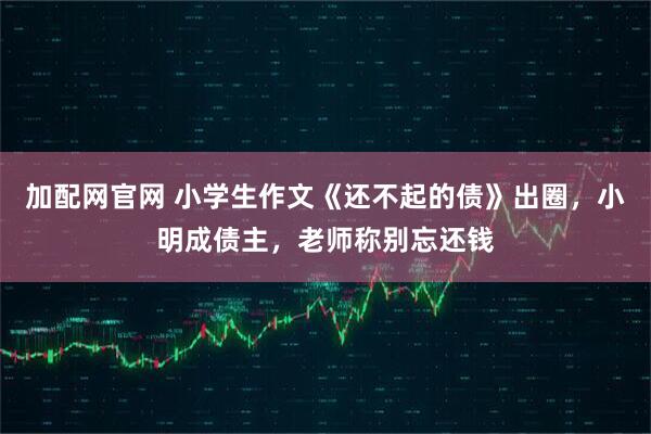 加配网官网 小学生作文《还不起的债》出圈，小明成债主，老师称别忘还钱